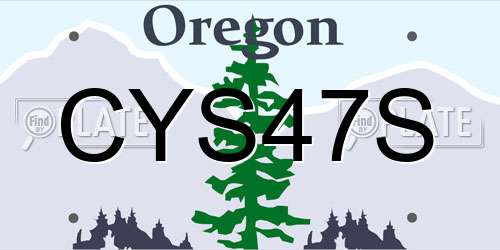 CYS47S Oregon License Plate