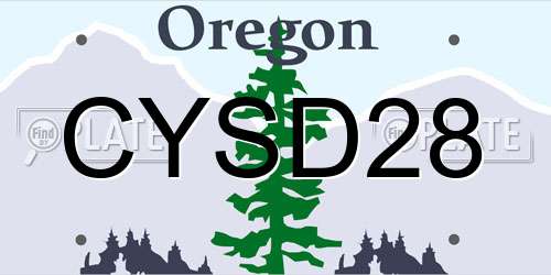 CYSD28 Oregon License Plate