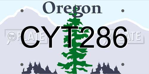 CYT286 Oregon License Plate