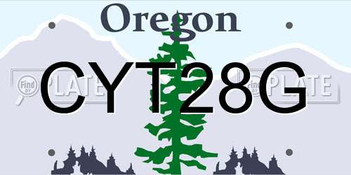 CYT28G Oregon License Plate
