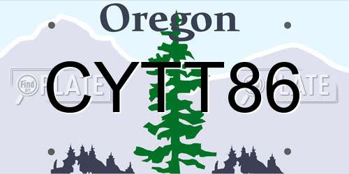 CYTT86 Oregon License Plate