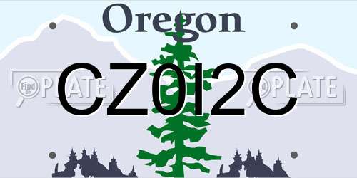 CZ0I2C Oregon License Plate