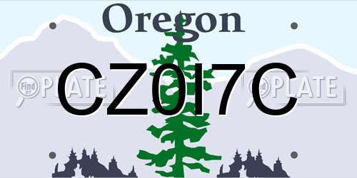 CZ0I7C Oregon License Plate