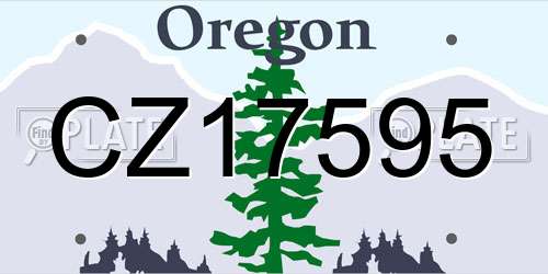 CZ17595 Oregon License Plate