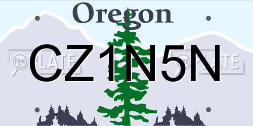 CZ1N5N Oregon License Plate