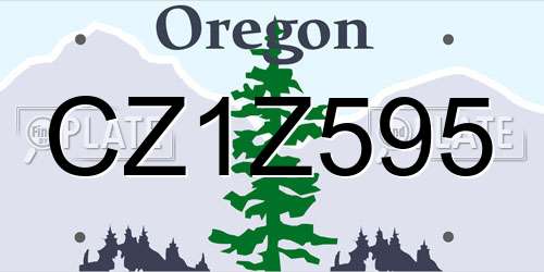 CZ1Z595 Oregon License Plate