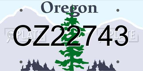 CZ22743 Oregon License Plate