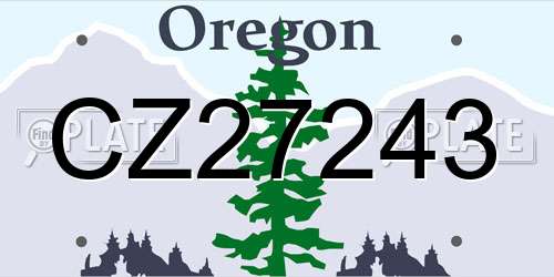 CZ27243 Oregon License Plate