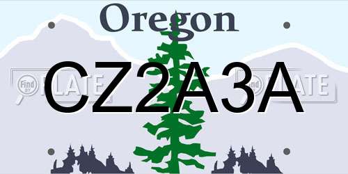 CZ2A3A Oregon License Plate