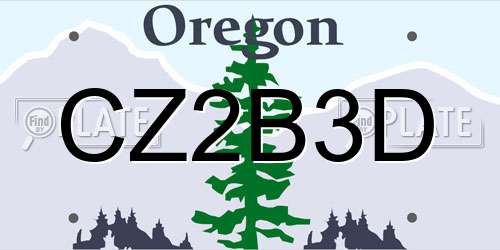 CZ2B3D Oregon License Plate