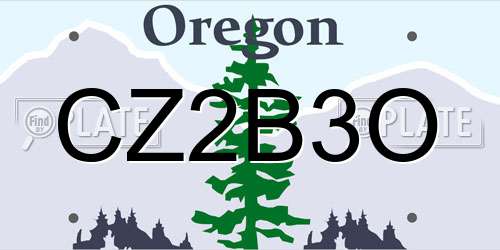 CZ2B3O Oregon License Plate