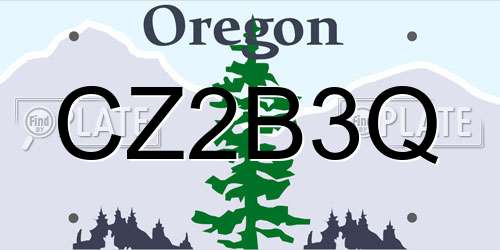 CZ2B3Q Oregon License Plate