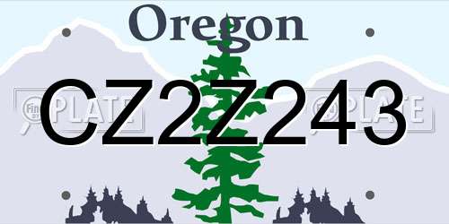 CZ2Z243 Oregon License Plate
