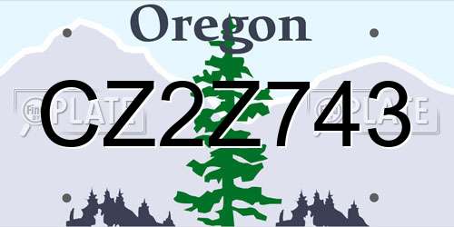CZ2Z743 Oregon License Plate