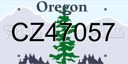 CZ47057 Oregon License Plate
