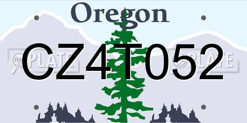 CZ4T052 Oregon License Plate