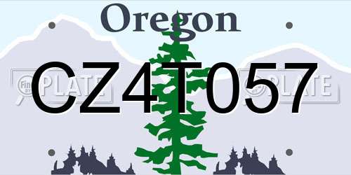 CZ4T057 Oregon License Plate