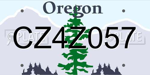 CZ4Z057 Oregon License Plate
