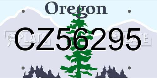 CZ56295 Oregon License Plate