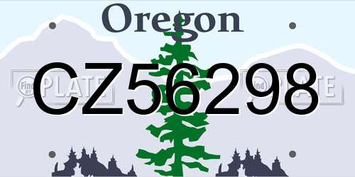 CZ56298 Oregon License Plate