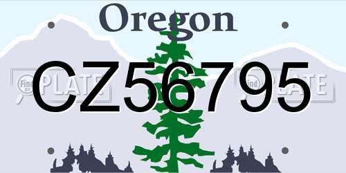 CZ56795 Oregon License Plate