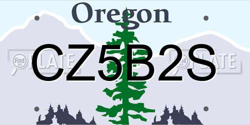CZ5B2S Oregon License Plate