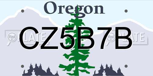 CZ5B7B Oregon License Plate