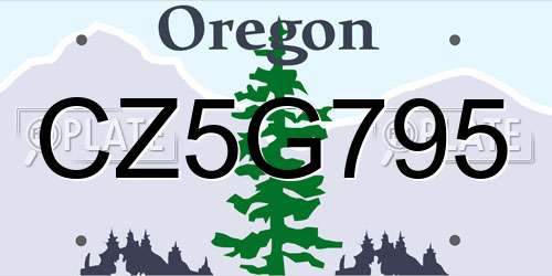 CZ5G795 Oregon License Plate