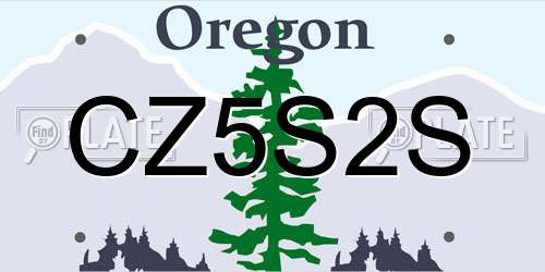 CZ5S2S Oregon License Plate