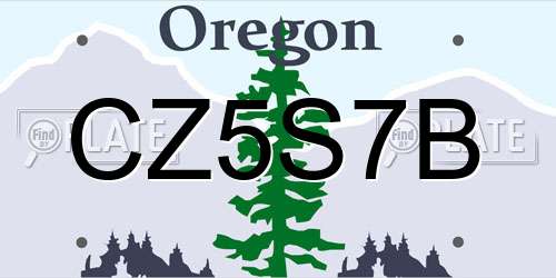 CZ5S7B Oregon License Plate