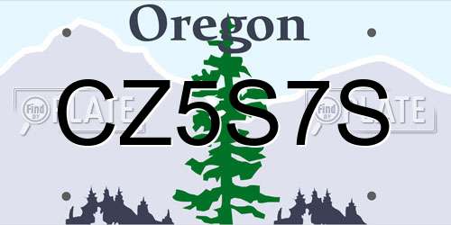 CZ5S7S Oregon License Plate