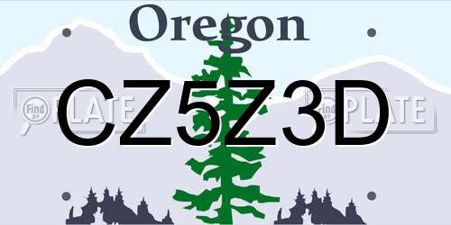 CZ5Z3D Oregon License Plate