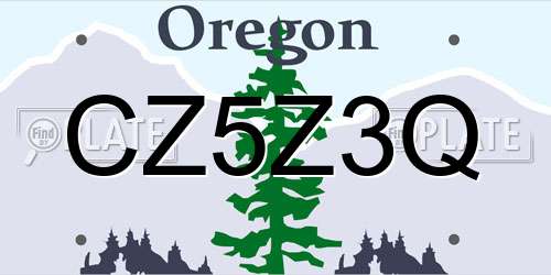 CZ5Z3Q Oregon License Plate