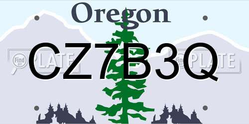 CZ7B3Q Oregon License Plate