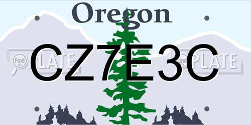 CZ7E3C Oregon License Plate