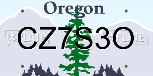 CZ7S3O Oregon License Plate