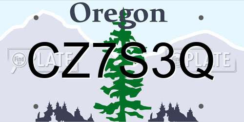 CZ7S3Q Oregon License Plate