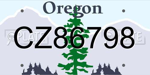 CZ86798 Oregon License Plate