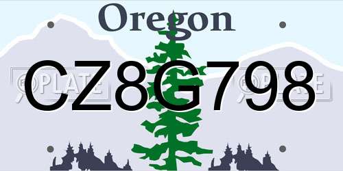 CZ8G798 Oregon License Plate