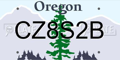 CZ8S2B Oregon License Plate