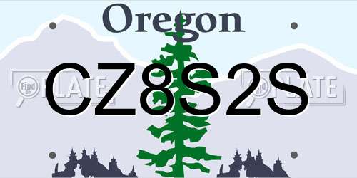 CZ8S2S Oregon License Plate