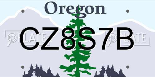 CZ8S7B Oregon License Plate