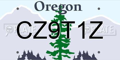 CZ9T1Z Oregon License Plate