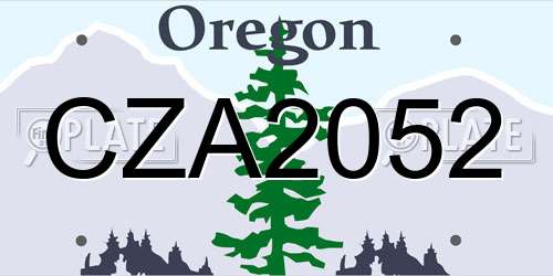 CZA2052 Oregon License Plate