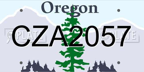 CZA2057 Oregon License Plate