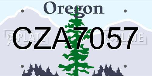 CZA7057 Oregon License Plate
