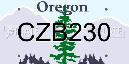 CZB230 Oregon License Plate