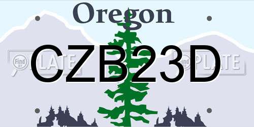 CZB23D Oregon License Plate