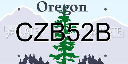 CZB52B Oregon License Plate