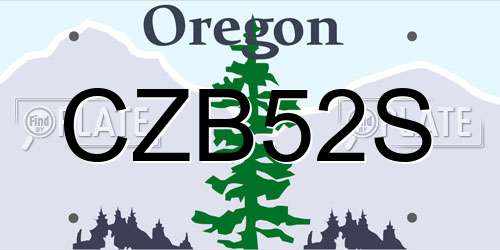 CZB52S Oregon License Plate